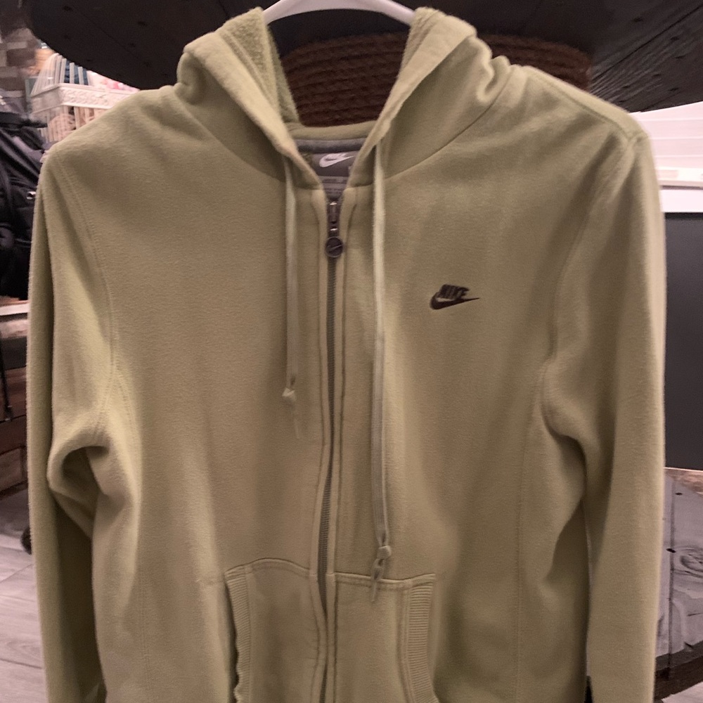 Nike zip up sweatshirt size Medium ladies light green great condition!